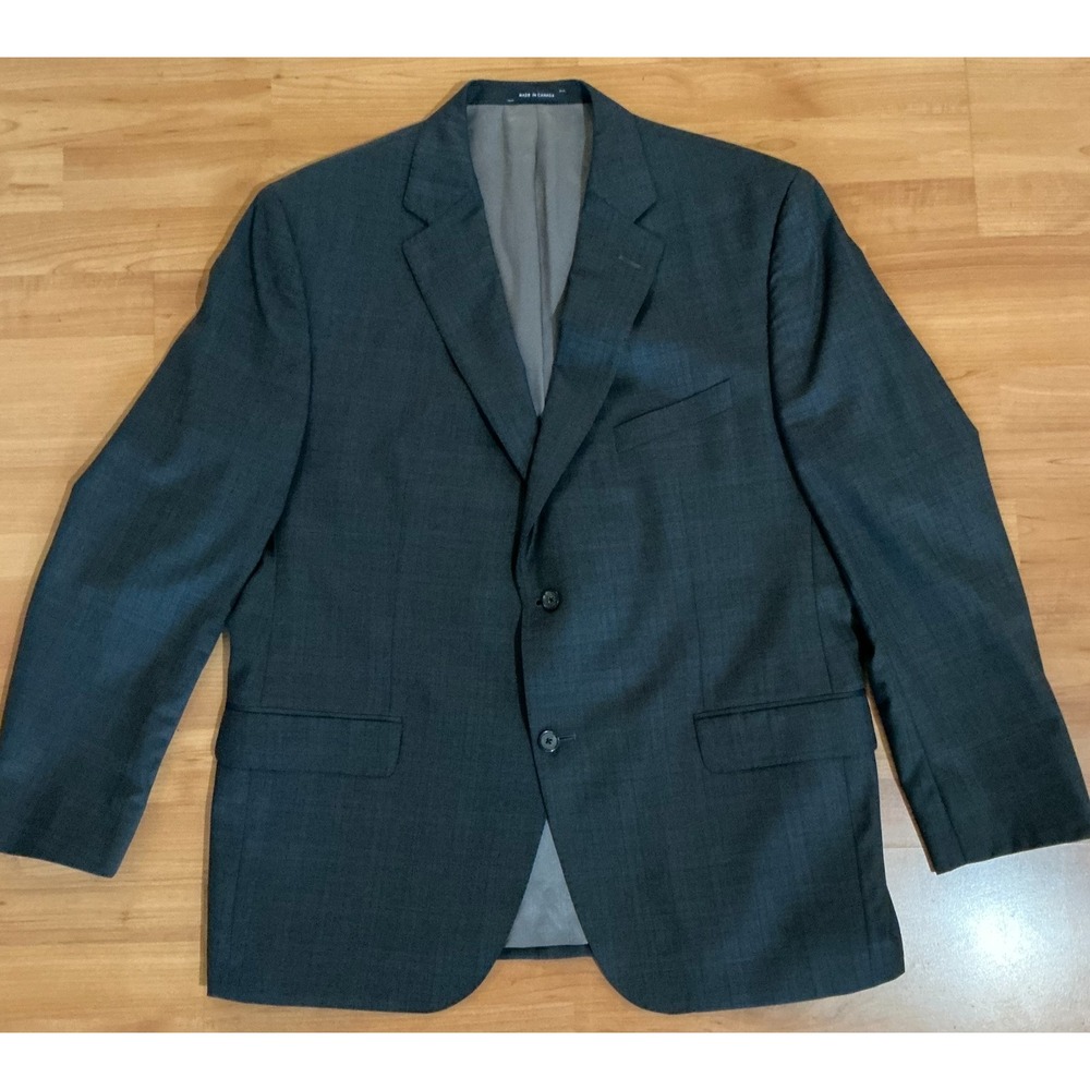 Cremieux Loro Piana 48R Navy Windowpane Wool Blazer Denver CT Made Canada